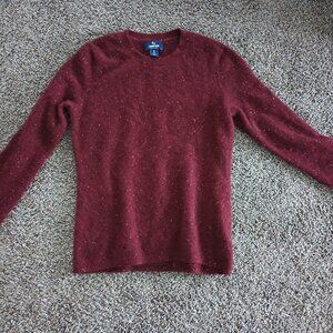 Lands' End Donegal Cashmere Sweater, EUC, Size S. Cranberry/Burgundy
